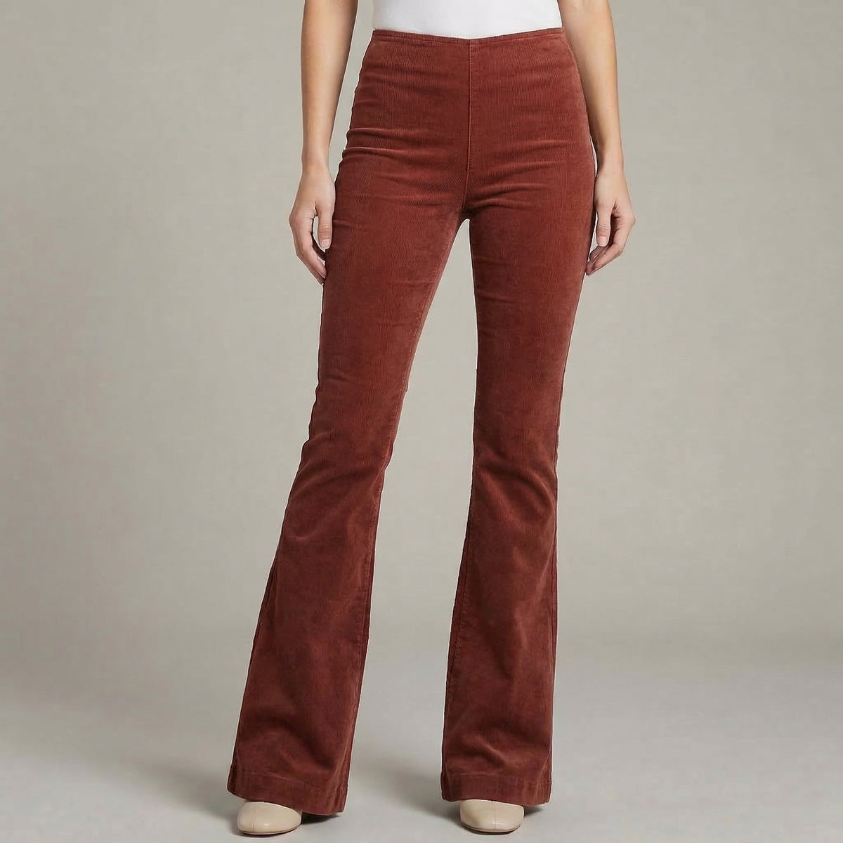 Women's High-Waist Stretch Flared Pants Full-Length