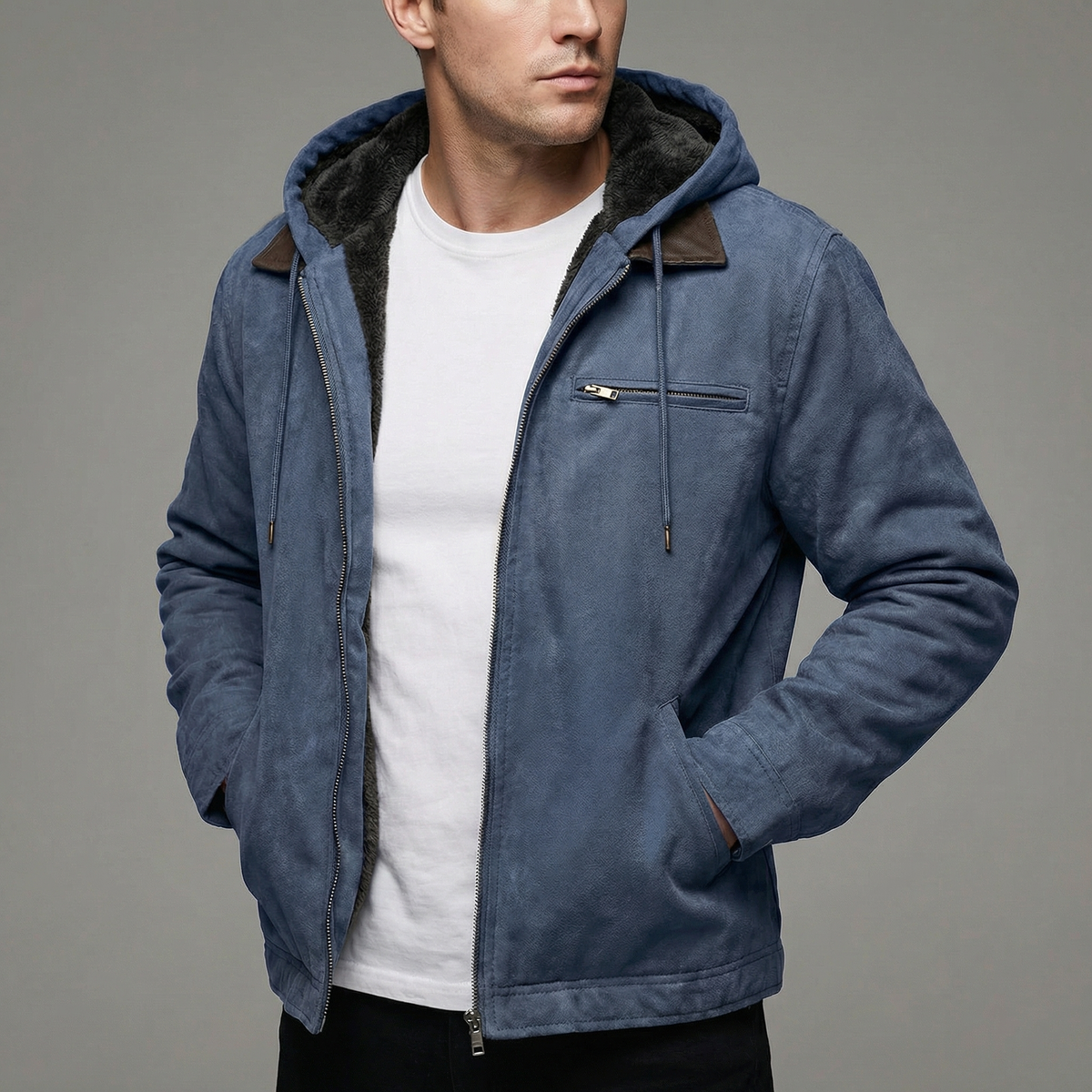 Men's Multi-Pocket Outdoor Winter Coat Hip-Length
