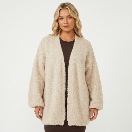 Fluffy Cardigan – Brushed Knit Oversized Open Front