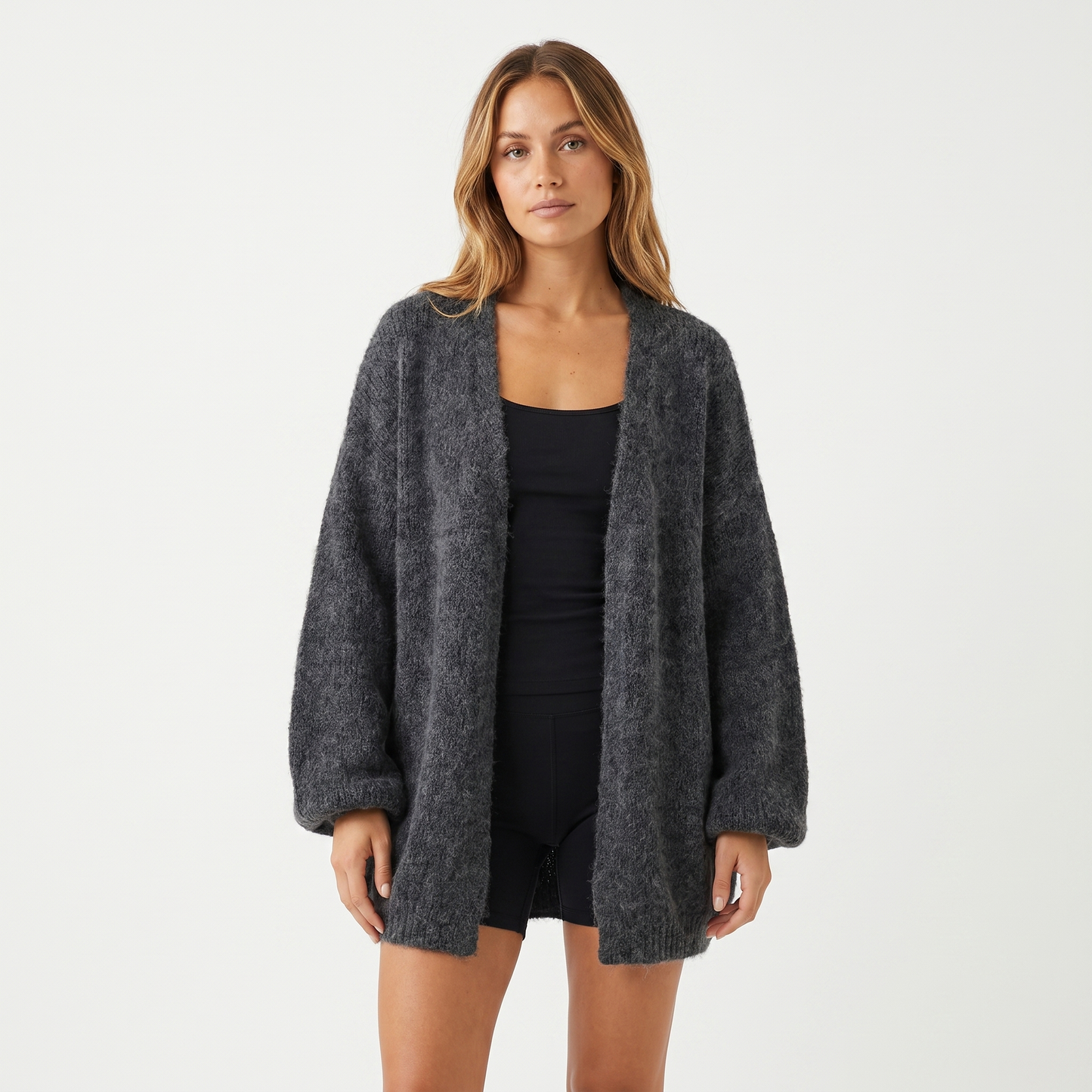 Fluffy Cardigan – Brushed Knit Oversized Open Front
