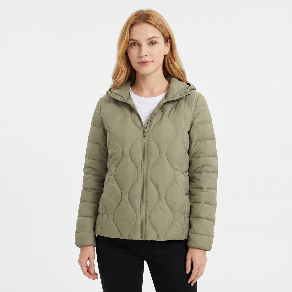 Womens Puffer Jacket – Lightweight Hooded Quilted