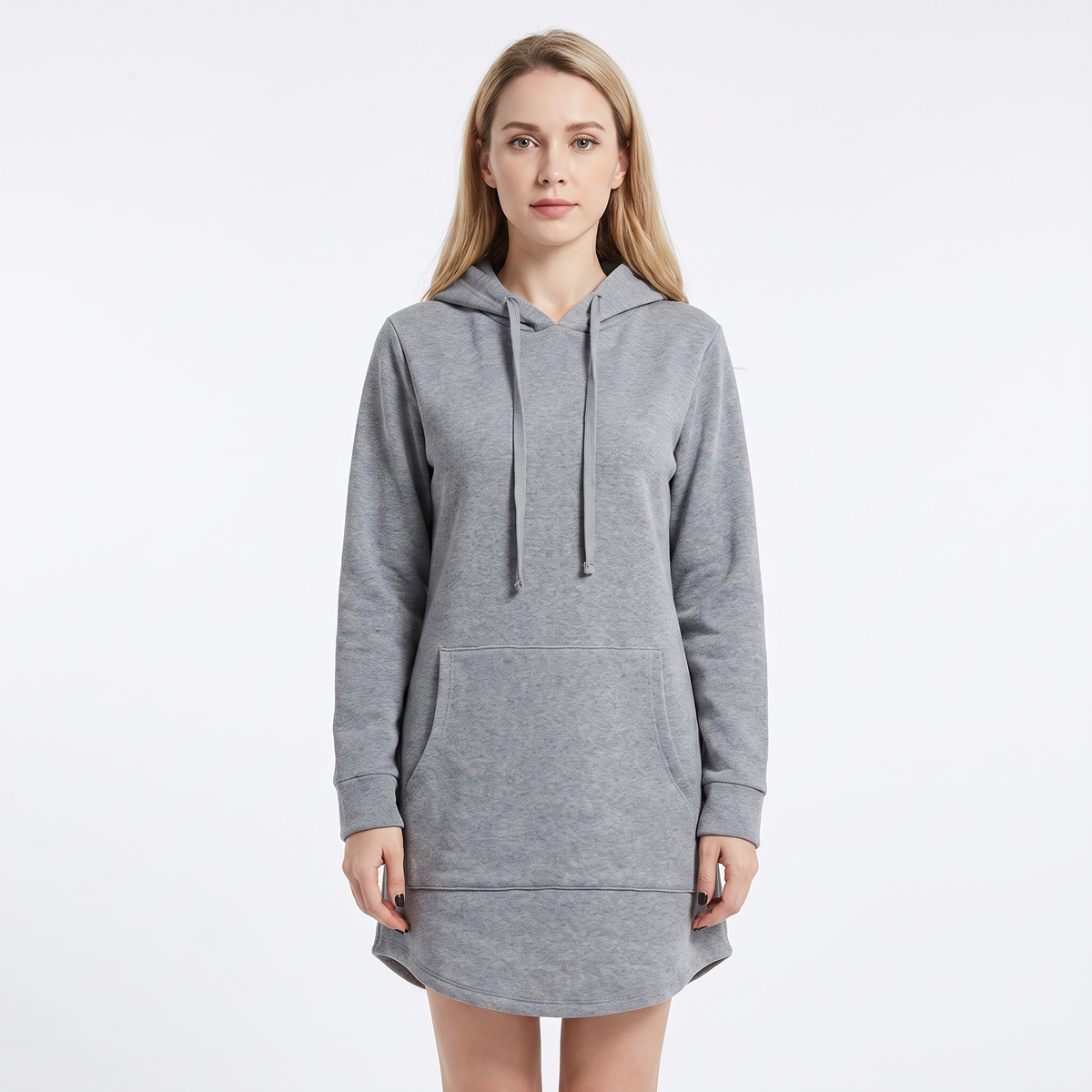 Women's Hoodie Dress Long Sleeve Fleece Pullover With Pocket