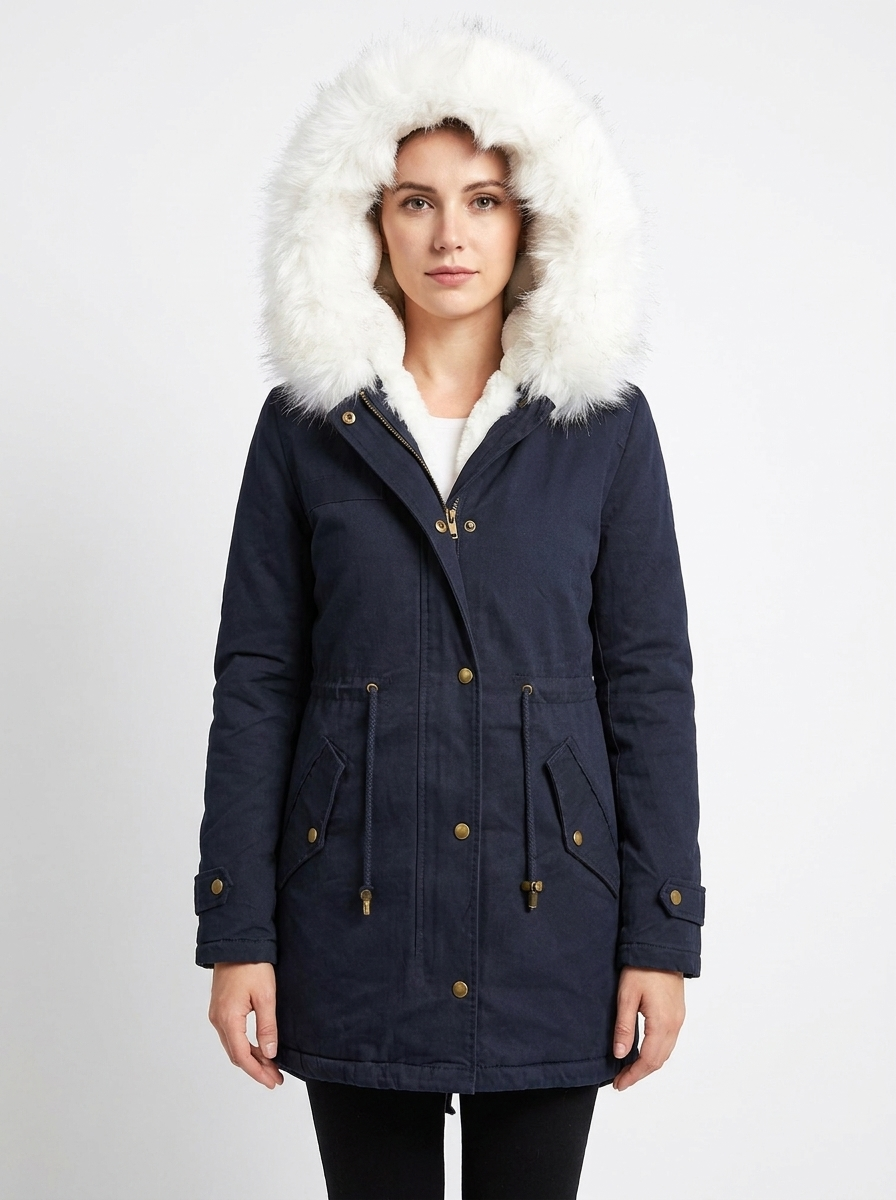 Women's Faux-Fur Hooded Parka Fleece-Lined Winter Coat