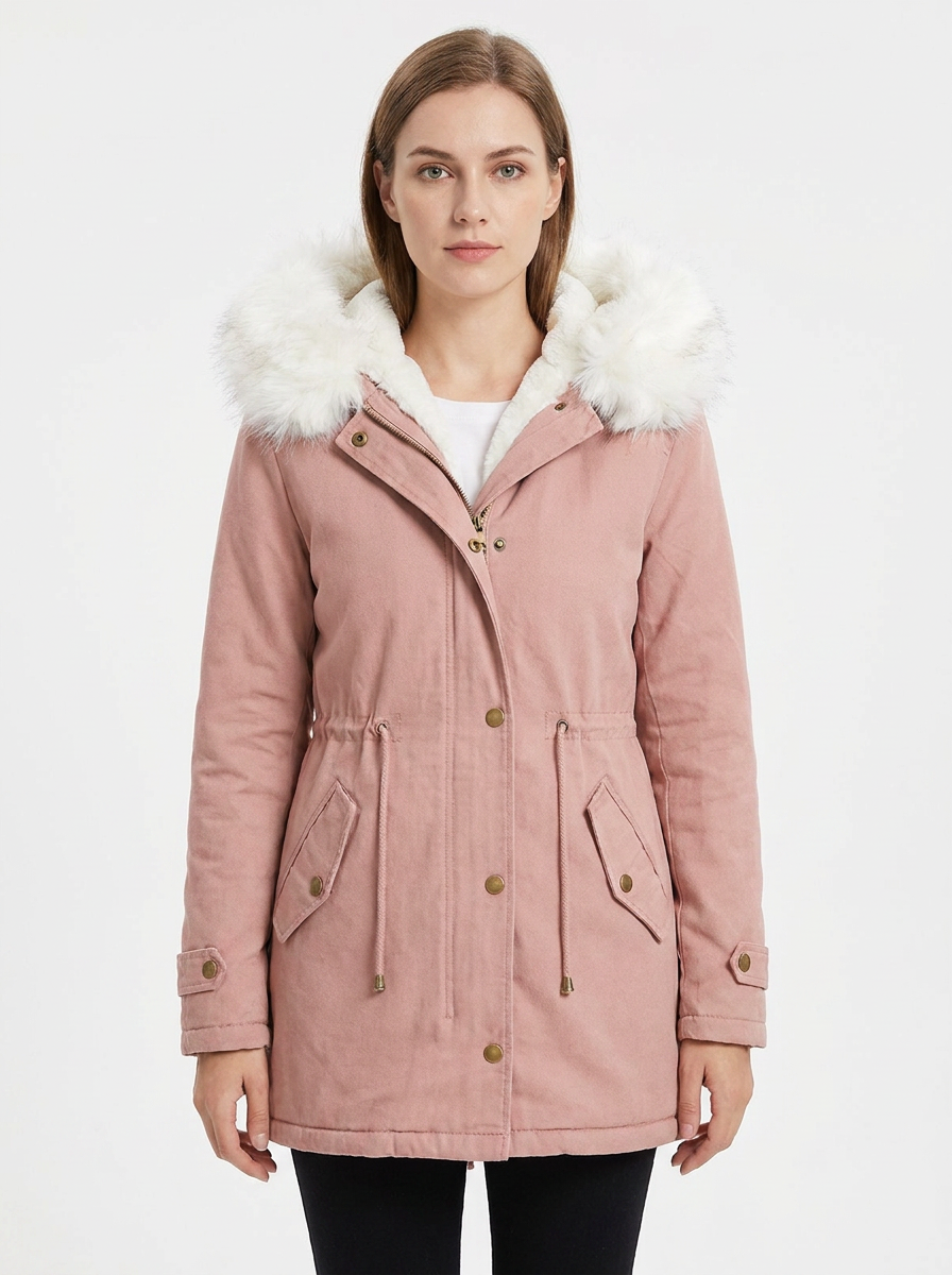 Women's Faux-Fur Hooded Parka Fleece-Lined Winter Coat