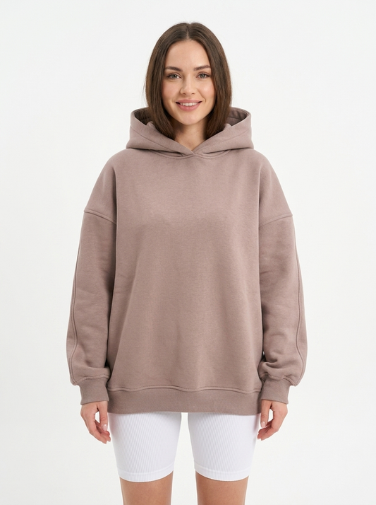 Women's Oversized Winter Hoodie V-Neck Collar Fleece Pullover
