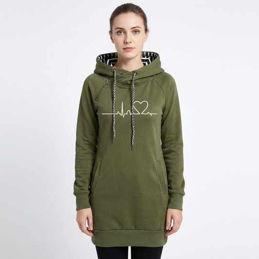 Women's Hoodie Dress Graphic Print Drawstring Fitted Winter Sweatshirt