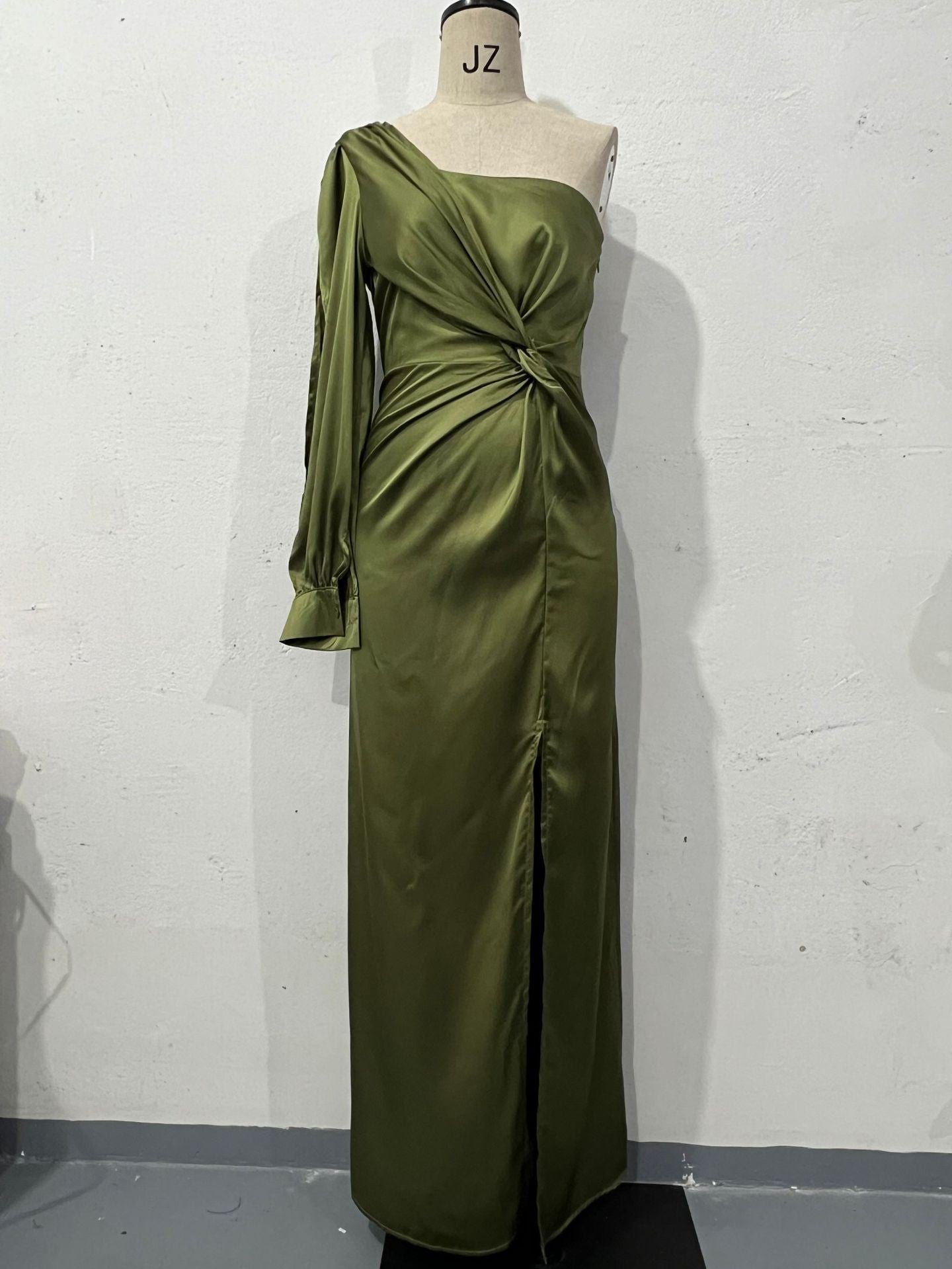 Tight-Waist Split Maxi Dress