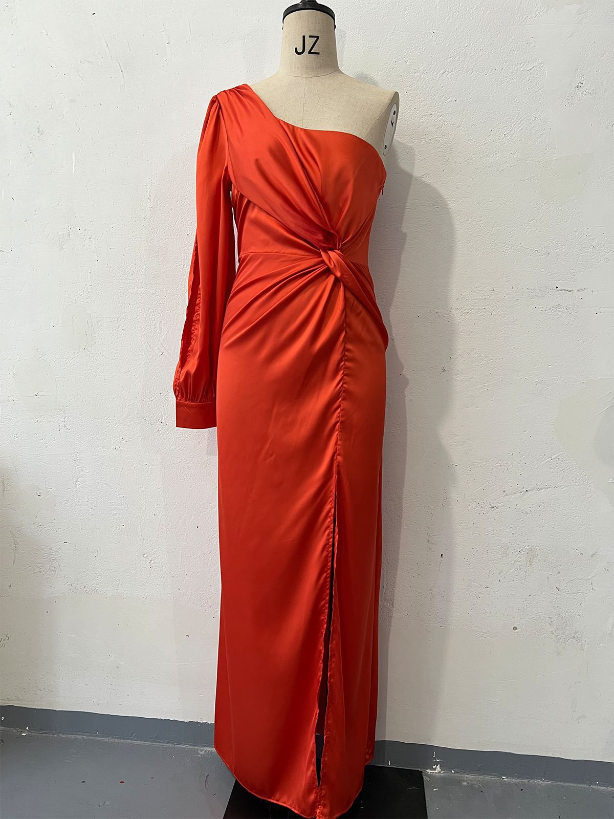 Tight-Waist Split Maxi Dress