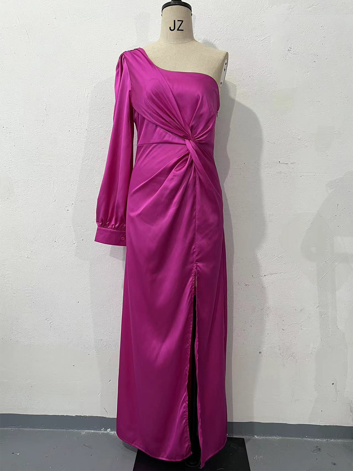 Tight-Waist Split Maxi Dress
