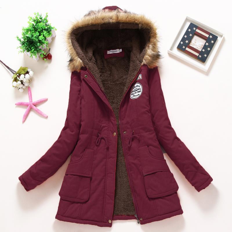 Women's Fur Hood Parka Fleece Lined Padded Winter Coat